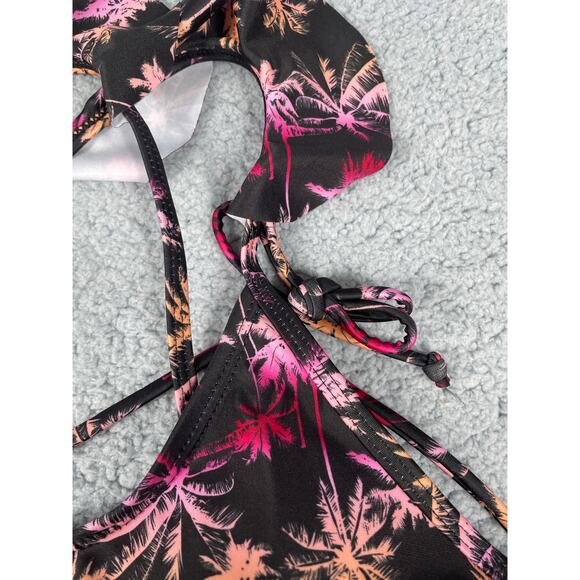 LA LA Swim Palm Tree Print Bikini Top & Bottom Size M - Picture 6 of 12